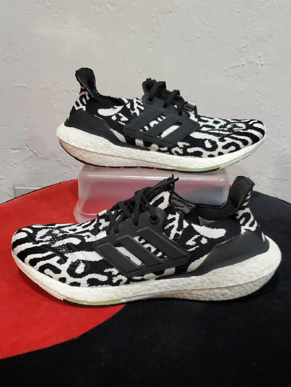 Adidas Ultraboost 22 Knit Running Shoe In Black & White Zebra
